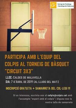 EL COLPIS PARTICIPARÀ AL TORNEIG “CIRCUIT 3×3” DE BÀSQUET A CALDES DE MALAVELLA