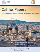 CALL FOR PAPERS PER AL 15 CONGRÉS DE L’EUROPEAN SOCIOLOGY ASSOCIATION 2021